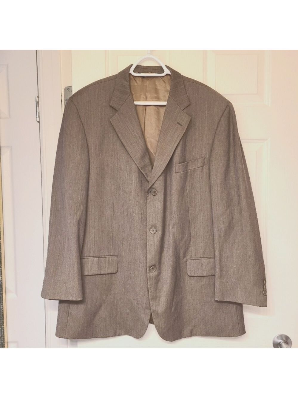 Oscar de la Renta Vintage Blazer Union Made Canada 100% Wool Gray Size 48R